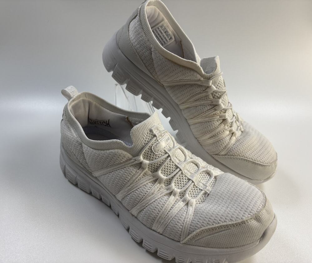 SKECHERS Graceful-Soft Soul Women’s White Slip-On Low Top Mesh Sneakers size8.5